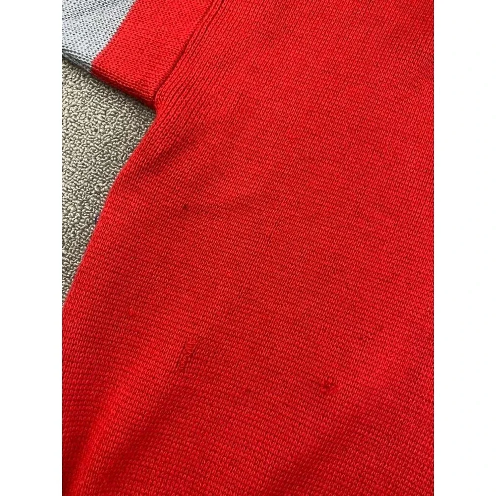 Vintage Serac Apres Ski Sweater Men M Red Globe Patch 80s Retro Hong Kong Made‎